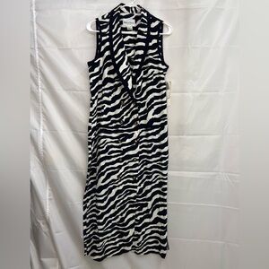 NEW Danny & Nicole New York women’s zebra double button sleeveless dress maxi 14